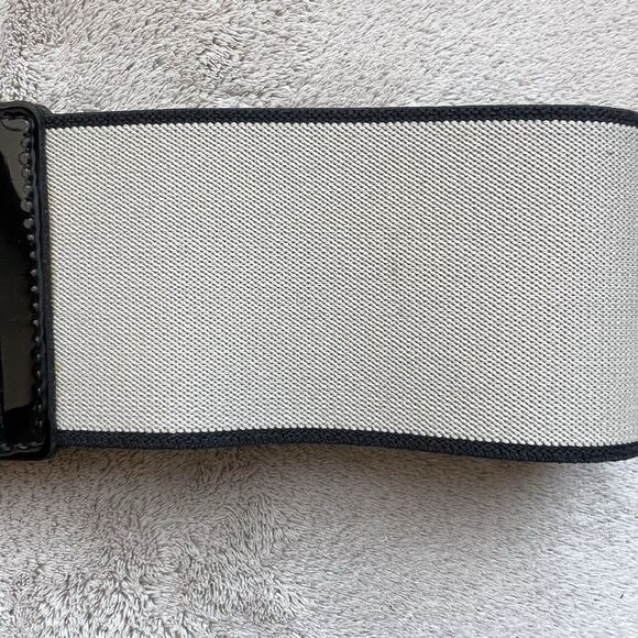 Sonia By Sonia Rykiel Tan Stretch Belt Black  Patent Leather  & Silver Clasp‎ OS main image 8